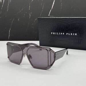 NEW SPP096M 0I86 PHILIPP PLEIN REVOLUTION BLACK UNISEX SUNGLASSES